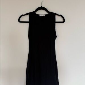 Reformation Black Ribbed mini dress